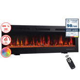 Elektrische haard MARLON - Elektrische 3-in-1 haard met verwarming, 3D-vlameffect, 12 vlamkleuren, afstandsbediening - 60 inch
